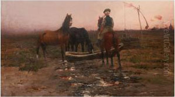 Itatas A Pusztan Oil Painting by Laszlo Pataky