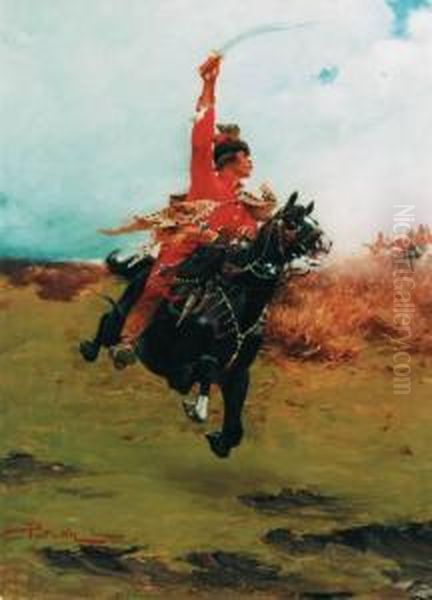 Vagtato Lovas Oil Painting by Laszlo Pataky