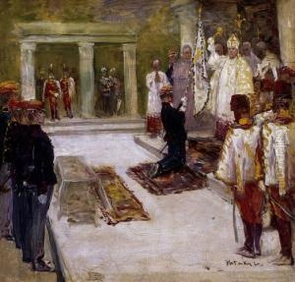 Passing Out Oil Painting by Laszlo Pataky