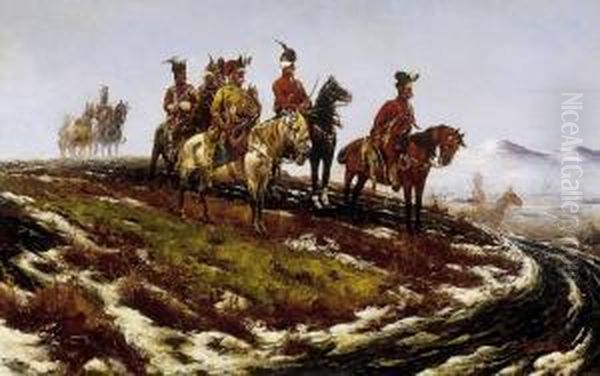 End Of The Winter Oil Painting by Laszlo Pataky