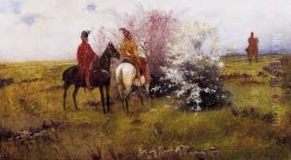 Riders Oil Painting by Laszlo Pataky