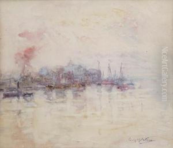 A Venetian Lagoon Oil Painting by Emily Murray Paterson