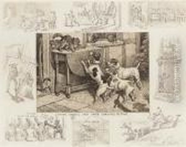 Coming Events Cast Their Shadows
 Before; A Meeting Of Theunemployed; The Pleasures Of Hope; British 
Interests Oil Painting by Frank Paton