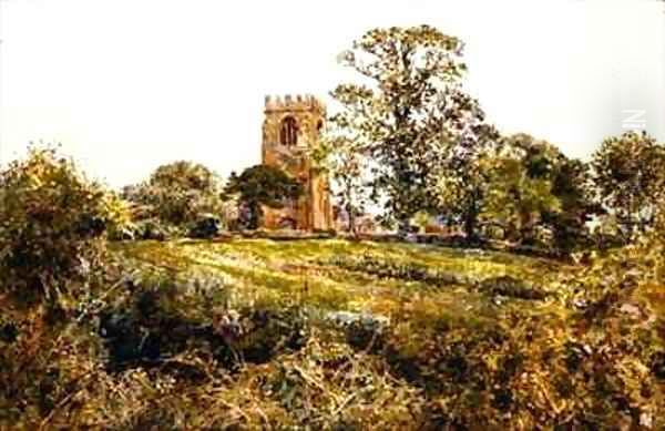 Shotwick Church Cheshire Oil Painting by William Davis