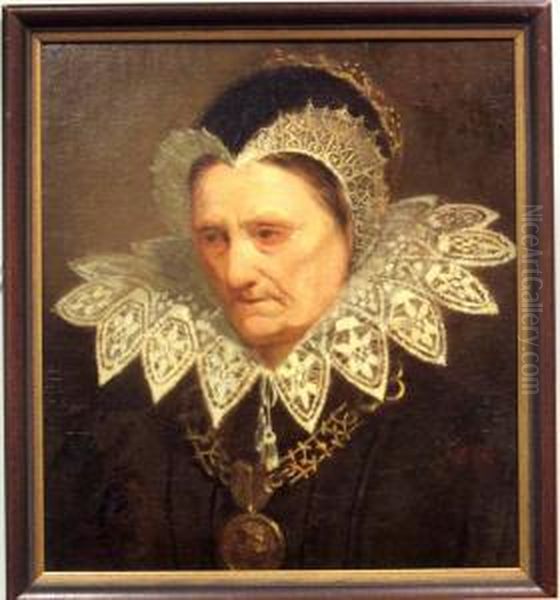 Portratt Av Aldre Dam. Oil Painting by Hanna (nee Hirsch) Pauli