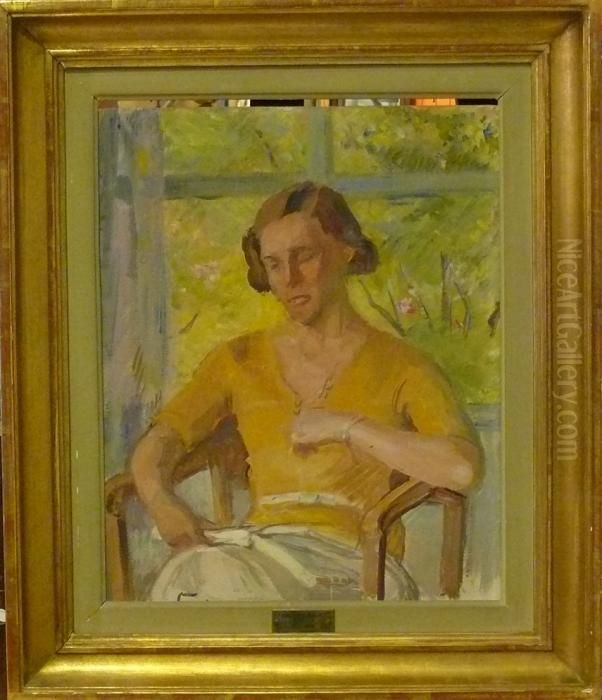 Kvinnoportratt. Oil Painting by Hanna (nee Hirsch) Pauli