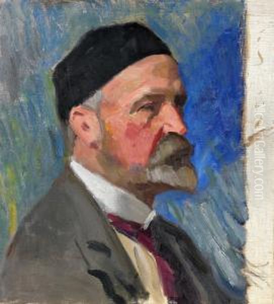 Portratt Av Maken Georg Pauli Oil Painting by Hanna (nee Hirsch) Pauli