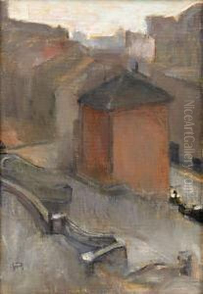 Italiensk Stadsbild - Motiv Fran Rom Oil Painting by Hanna (nee Hirsch) Pauli