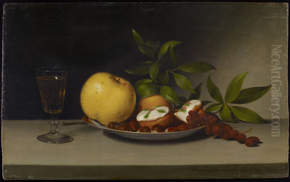 Still Life With Fruit, Cakes And Wine Oil Painting by Raphaelle Peale