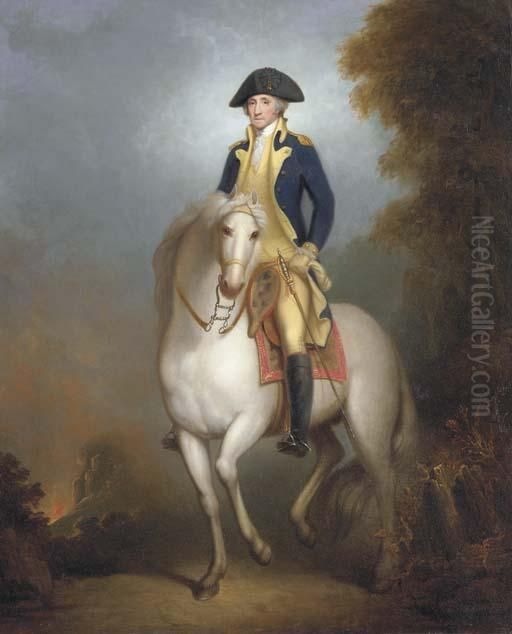 Equestrian Portrait Of George Washington Oil Painting by Rembrandt Peale
