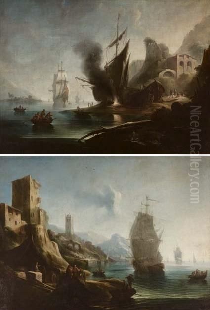 Veduta Marina Con Vascelli
Veduta Marina Con Vascelli Alla Fonda Oil Painting by Bartolomeo Pedon