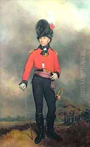 Portrait of William Pitt Earl Amherst of Arracan 1773-1857 in the uniform of the St Jamess Loyal Volunteer Regiment Oil Painting by Arthur William Devis