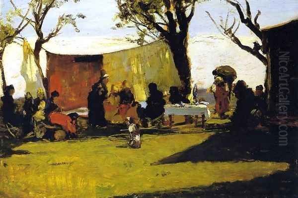 Panni al sole 1886 Oil Painting by Lorenzo Delleani