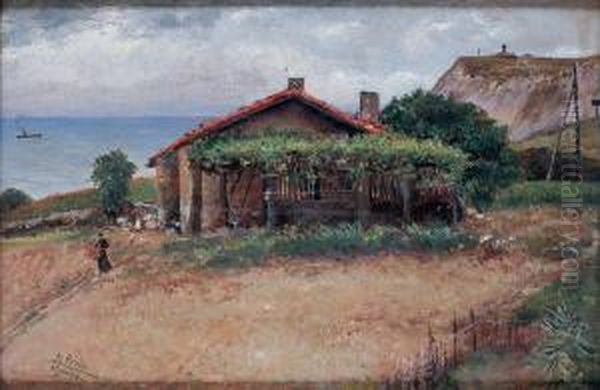 Paisaje De Algorta Oil Painting by Maximino Pena Munoz