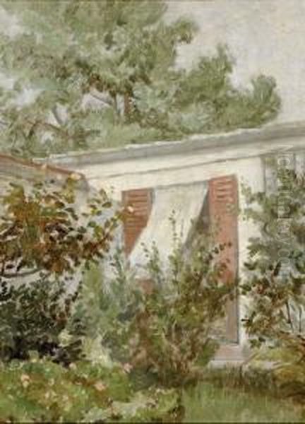 Paisaje Con Casa Oil Painting by Maximino Pena Munoz