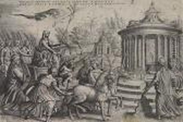 Two Engravings.
The Triumph Of Chastity Oil Painting by Georg Pencz