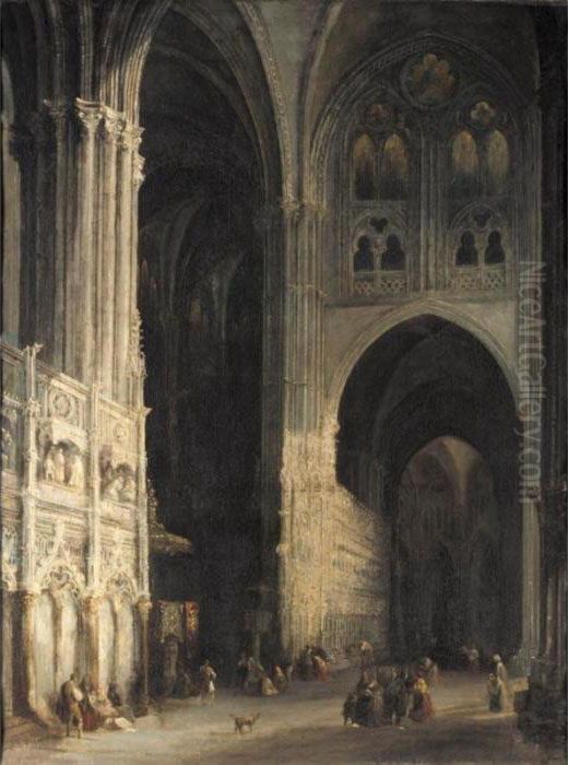 Catedral De Toledo (cathedral Of Toledo) Oil Painting by Genaro Perez Villaamil Y Duguet