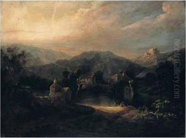 Paisaje Romantico (romantic Landscape) Oil Painting by Genaro Perez Villaamil Y Duguet