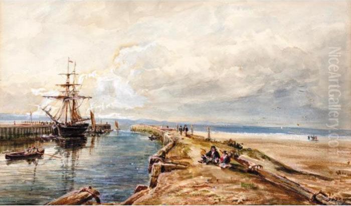 A Set Of Five Continental Views 
Including Luzern, Switzerland And The Ponte Degli Angeli, Rome Oil Painting by Arthur Perigal