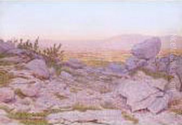 Paysage Rocheux, 1899 
Rocky Landscape, 1899 Oil Painting by Alexandre Perrier