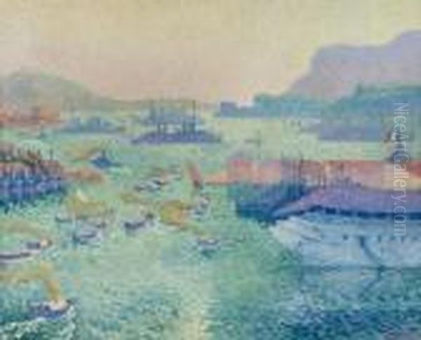 Matin Sur Le Port De Toulon Oil Painting by Henri Person