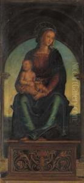 Madonna Con Bambino Oil Painting by Pietro Vannucci Perugino