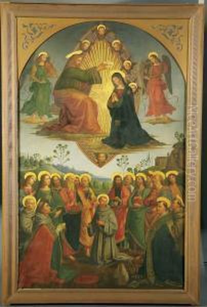 Coronation Of The Virgin With Saints Oil Painting by Pietro Vannucci Perugino