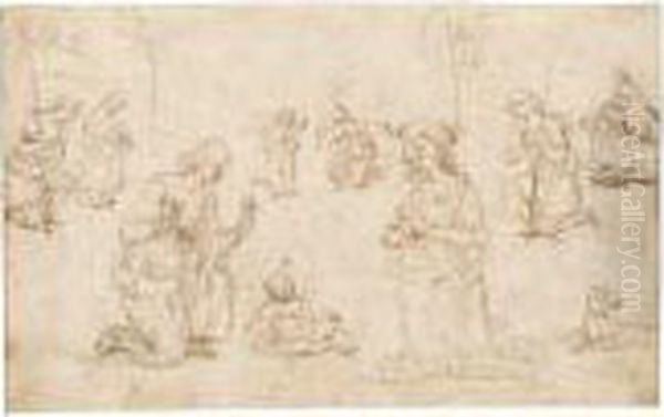 The Nativity With Angels Oil Painting by Pietro Vannucci Perugino