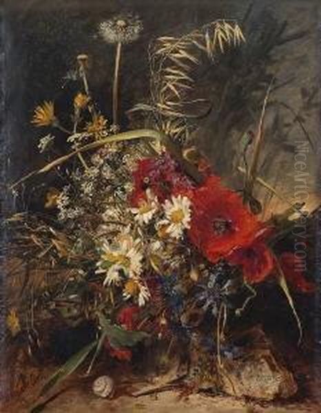 Stillleben Mit
 Wiesenblumen. Oil Painting by Anna Peters