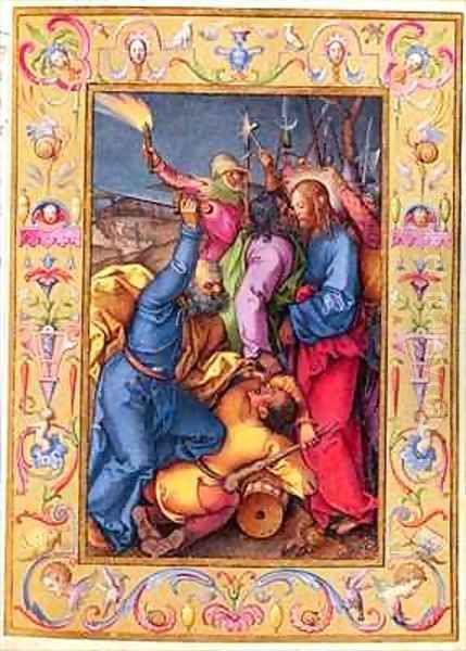 Ms 39 1601 The Kiss of Judas from Passio Domini Nostri Jesu Christi Secundum Joannem Oil Painting by Durer or Duerer, Albrecht