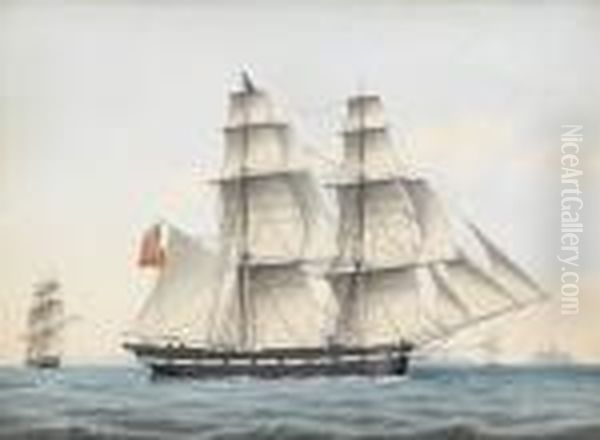 Brig Wave Of Newcastle Captain John Clark Oil Painting by Jacob Petersen