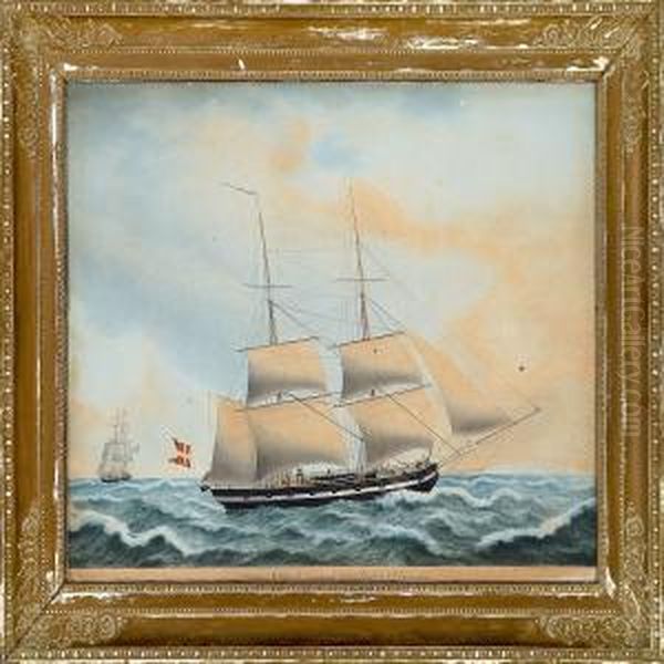 Ship Portrait Of The
Brig Colibri Of Aabenraa Oil Painting by Jacob Petersen
