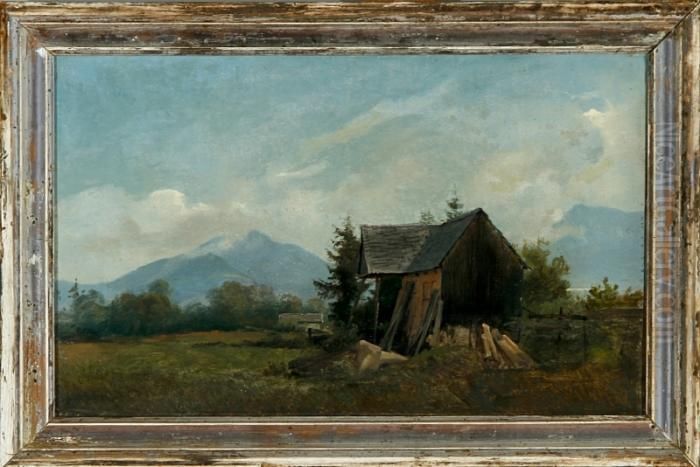 A Southern German Landscape Oil Painting by Vilhelm Peter Carl Petersen