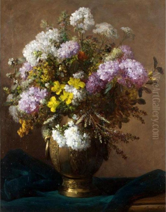 Still Life Of Flowers Oil Painting by Eugene Petit