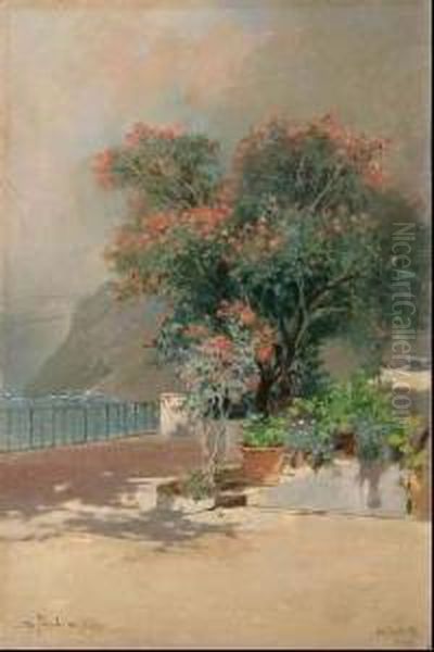 Hotel Grotte Dleu A Capri Oil Painting by Salvatore Petruolo