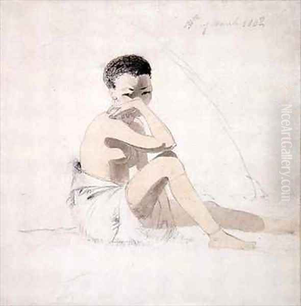 Korah Girl Seated Oil Painting by Samuel Daniell