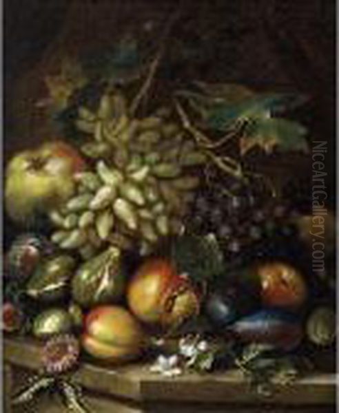 Natura Morta Con Uva Oil Painting by Maximilian Pfeiler