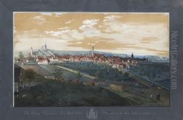 Blick Auf Biberach An Der
 Ris. Oil Painting by Johann Baptist Pflug