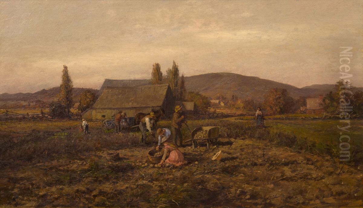 Harvesting Potatoes Oil Painting by William Preston Phelps