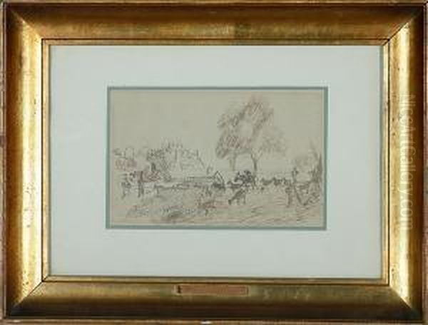 Two Landscapes With Cattle In One Frame Oil Painting by Theodor Esbern Philipsen