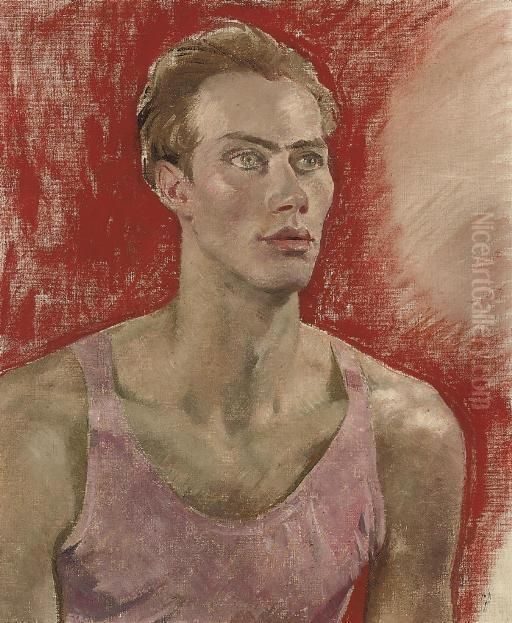 Portrait Of A Young Man Oil Painting by Glyn Warren Philpot