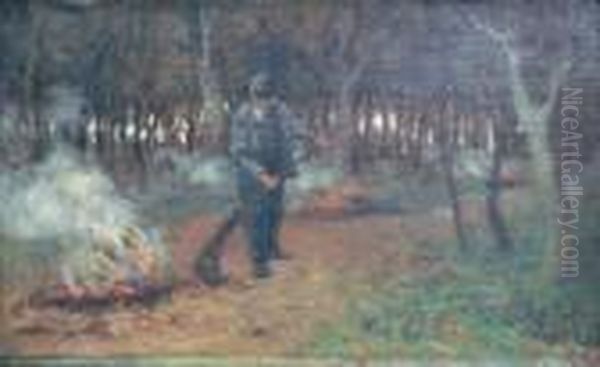 Brucciando Le Foglie Oil Painting by Antonio Piccinni