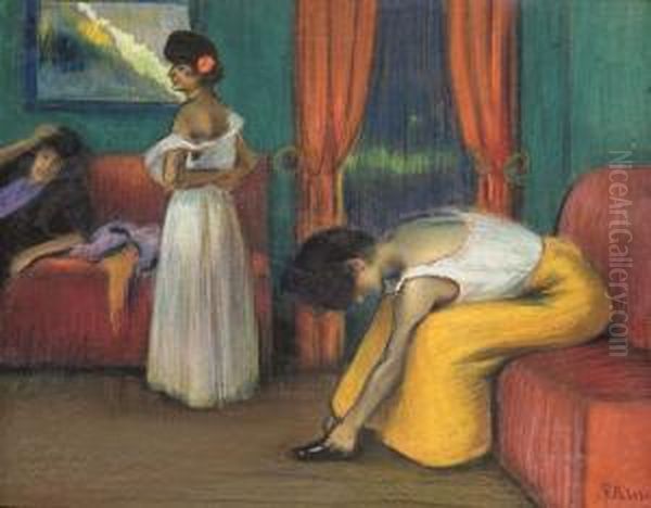 Casa De Citas Oil Painting by Ramon Pichot Giron&egrave;s