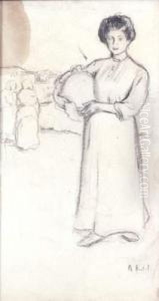 Paysanne Oil Painting by Ramon Pichot Giron&egrave;s