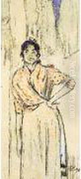 Jeune Femme Espagnole Oil Painting by Ramon Pichot Giron&egrave;s