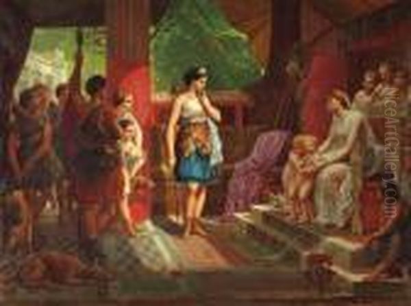 La Presentation Des Amours A La Deesse Diane Oil Painting by Henri Pierre Picou