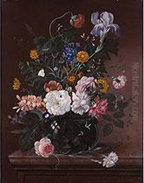Blumenstilleben Oil Painting by Frans Xaver Pieler