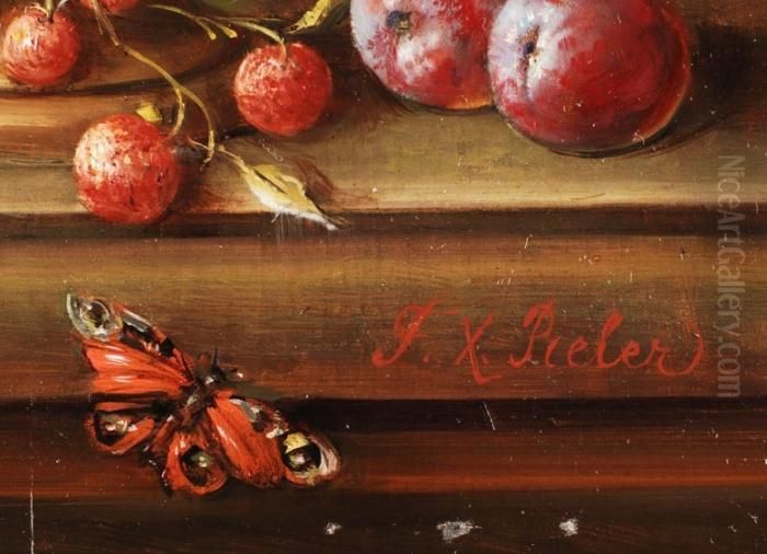 Blumenstilleben Mit Fruchten Oil Painting by Frans Xaver Pieler