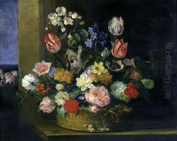 Blumenstilleben Oil Painting by Frans Xaver Pieler