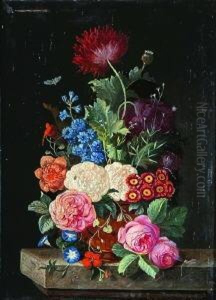 Bunter Sommerstraus Oil Painting by Frans Xaver Pieler